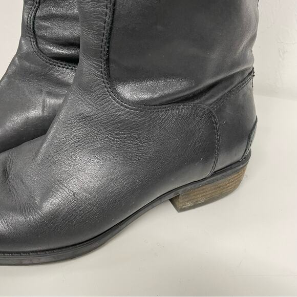 Sam Edelman Black Leather Penny Riding Boots Womens 7 Tall Classic Comfortable - Picture 8 of 13